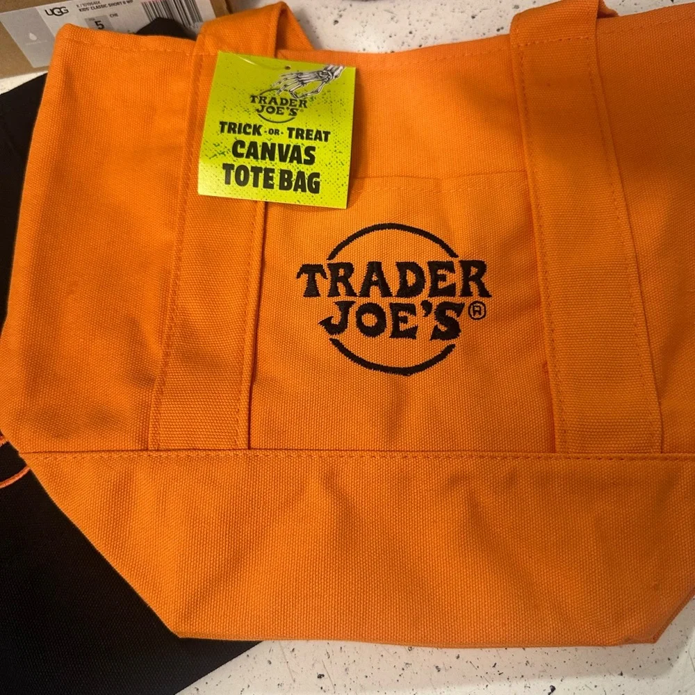Trader Joe's Canvas Tote Bags - Black, Orange, Purple - Picture 4 of 5